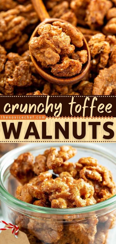 Chocolate Walnuts Recipes, Nuts Snacks Ideas, Nut Roaster Recipes, Easy Candied Walnuts Recipe, Nut Tray Ideas, Toffee Nuts Recipe, Toffee Brittle Recipes, Gift Snacks Ideas, Nut Mix Recipe Homemade