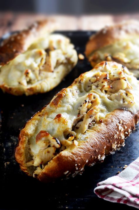 Honey Dijon Chicken Cheesesteaks with Pretzel Rolls. You need to make these ASAP. The pretzel rolls are made with frozen bread and baking soda! | hostthetoast.com Chicken Cheesesteaks, Honey Dijon Chicken, Pretzel Rolls, Dijon Chicken, Pretzel Bun, Honey Dijon, Cheese Steak, Baked Rolls, Honey Mustard Chicken