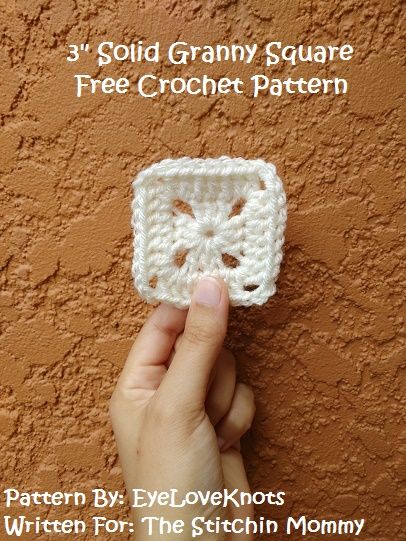 Solid Granny Square, Granny Square Häkelanleitung, Knitting Patterns Free Blanket, Pixel Crochet, Crochet Blocks, Crochet Granny Square, Haken Baby, Crochet Afghans, Crochet Square Patterns