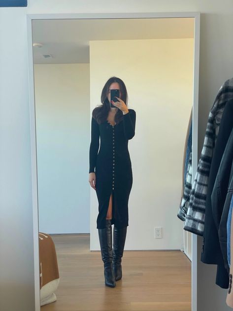 Amazon Cardigan Sweater Dress Review | POPSUGAR Fashion Dress Boots Outfit, Sweater Over Dress, Dress From Amazon, Fall Sweater Dress, Sweater Dress Outfit, Looks Country, Amazon Dresses, Winter Dress Outfits, Dresses Casual Winter