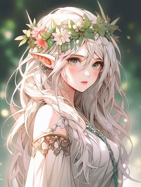 Anime Aesthetic Grls, Fae Oc Art, Digital Portrait Art Beautiful, Anime Elf Female, Fantasy Elf Art, Anime Female Oc, Elf Fantasy Art, Weiblicher Elf, Anime Female Character