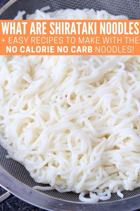 No Carb Noodles, Konjac Noodles Recipes, Zero Calorie Noodles, Miracle Noodles Recipe, No Carb Pasta, Low Calorie Pasta, Keto Noodles, Pasta Calories, Healthy Noodles