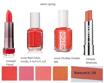 Warm Spring Nails, Warm Spring Makeup, True Spring Makeup, Clear Spring Palette, Warm Spring Palette, True Spring Color Palette, Warm Spring Color Palette, True Spring Colors, Spring Lipstick