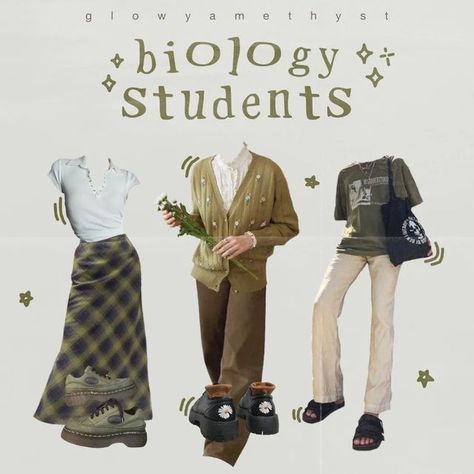 Biology Major Aesthetic Outfits, History Major Aesthetic, Plant Mom Outfit, Plant Mom Aesthetic Outfit, Art Student Outfit, Major Aesthetic, Art History Major, Biology Major, History Major