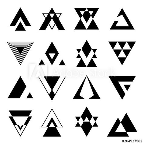 Abstract Geometric Shapes Triangles - Buy this stock vector and explore similar vectors at Adobe Stock | Adobe Stock Geometric Shapes Design, Tattoo Background, Shape Tattoo, Geometric Nature, Triangle Tattoos, Geometric Shapes Art, 그림 낙서, Geometric Tattoo Design, Abstract Geometric Shapes