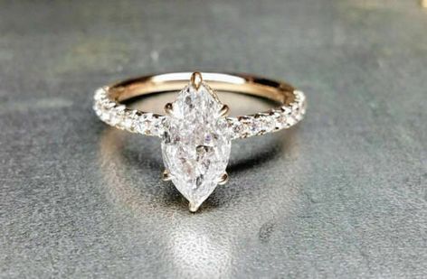 Antique Engagement Ring, Round Engagement Rings, Rose Gold Engagement, Wedding Rings Vintage, Floral Vintage, Rose Gold Engagement Ring, Marquise Cut, Gold Engagement, Gold Engagement Rings