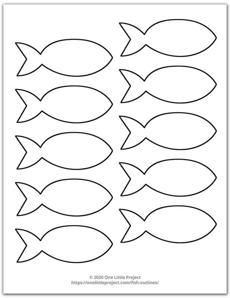 Fish Template Printable Free Pattern, Fish Cut Outs, Printable Fish, Fish Printables, Fish Outline, Fish Cut, Fish Template, Paper Fish, Bible Activities For Kids