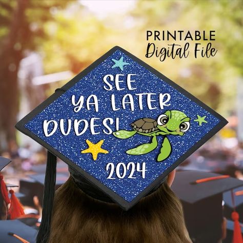 prettypress - Etsy Grad Cap Topper, High School Graduation Cap, Grad Cap Designs, Diy Graduation Cap, Blue Graduation, Graduation Cap Toppers, Graduation Cap Designs, Graduation Cap Decoration, Cap Decorations