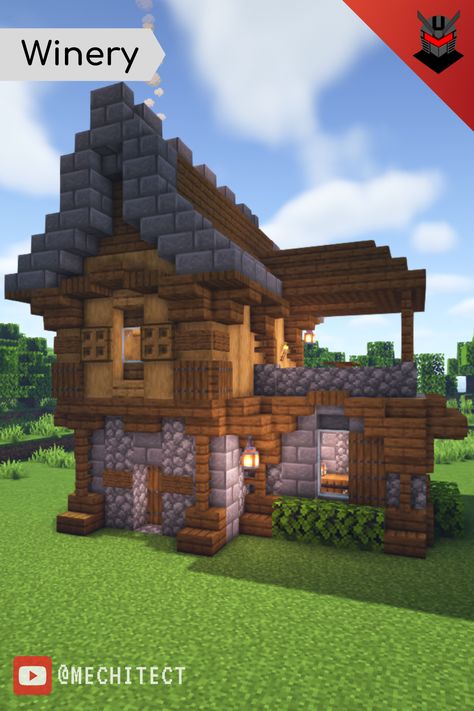 Minecraft House Medieval Survival, Cool Medieval Minecraft Builds, Medieval Minecraft House Ideas, House Ideas Minecraft Survival, Winery Minecraft Build, Medieval Minecraft Build Ideas, Mincraft Idea Houses Midevil, Midevil Buildings Minecraft, Mideaval Minecraft Build