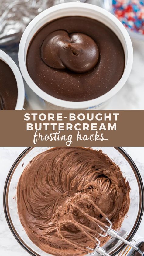 Frosting Hacks, Bundt Cake Glaze, Chocolate Buttercream Cake, Raspberry Buttercream Frosting, Whipped Icing, Easy Bundt Cake, Store Bought Frosting, Frosting Recipes Easy, Chocolate Stores