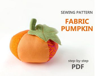 Fabric pumpkin pattern | Etsy Pumpkin Sewing Pattern, Pumpkin Sewing, Pumpkin Plush, Fall Sewing Projects, Halloween Sewing, Fall Sewing, Handmade Stuffed Animals, Fabric Sewing Patterns, Halloween Favors