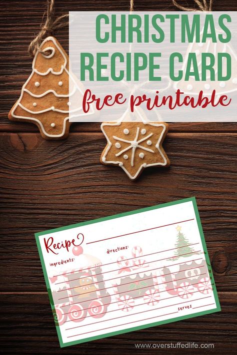 Recipes With Friends, Holiday Recipe Card, Christmas Recipe Cards, Recipe Cards Printable Free, Christmas Cookie Recipe, Holiday Cookie Exchange, Holiday Favorite Recipes, Christmas Recipe, Printable Ideas