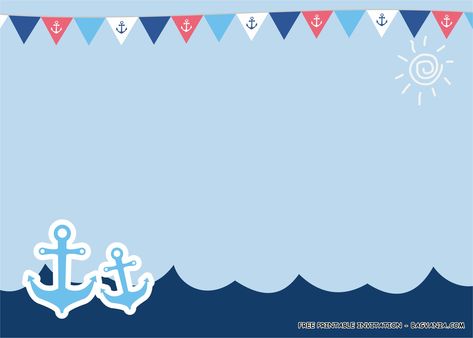 Download Now (FREE PRINTABLE) - Nautical Birthday Party Kits Template #free #freeinvitation2019 #birthday #disney #invitations #invitationtemplates Nautical Invitation Template, Bday Background, Sailor Quotes, Anchor Birthday, Nautical Birthday Invitations, Nautical Background, Camo Birthday Party, Unicorn Background, Nautical Invitations