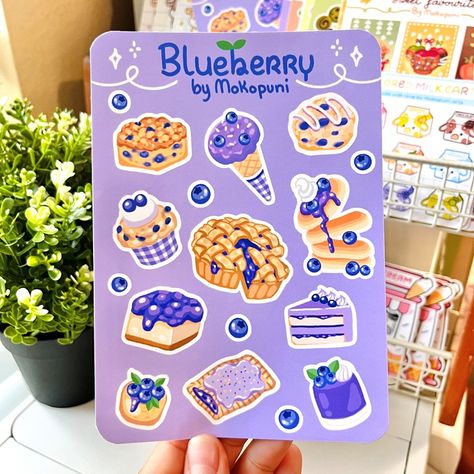 Blueberry Dessert Sticker Sheet - Mokopuni.arts's Ko-fi Shop - Ko-fi ❤️ Where creators get support from fans through donations, memberships, shop sales and more! The original 'Buy Me a Coffee' Page. Oreo Milk, Barbie Bridal, Work Stickers, Glassine Bags, Artist Alley, Scrapbook Stickers Printable, Stationary Design, Bullet Journal Themes, Journal Themes