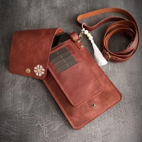 Leather Phone Bag, Leather Phone Pouch, Handbag Card, Gift For Mom Christmas, Embroidered Gifts, Mom Christmas, Wallet Gifts, Phone Pouch, Leather Gifts