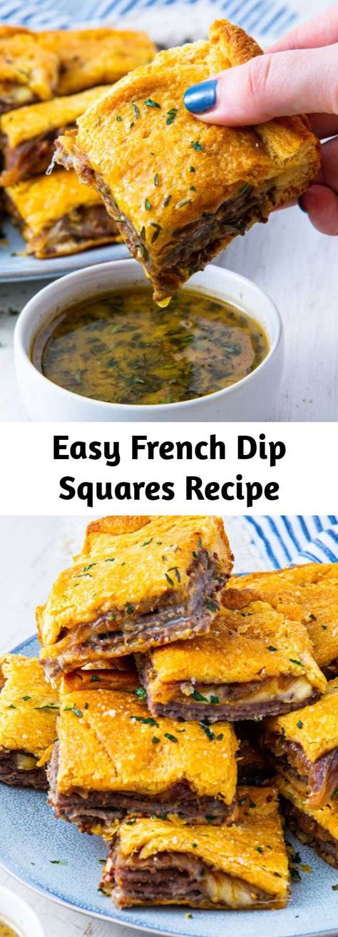 French Dip Squares, Best Party Appetizers, Logo Reference, Square Recipes, French Dip, Party Appetizer, Best Party, Breakfast Recipes Easy, Logo Ideas