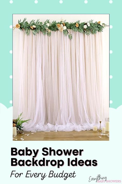 A baby shower is a celebration of new life and new beginnings. What better way to set the tone for this exciting event than with a beautiful, custom backdrop? Whether you’re looking for something simple and elegant or festive and over-the-top, there’s sure to be a backdrop option that fits both your style and your budget. Here are some ideas to get you started. Baby Shower Photo Backdrop Diy, Inexpensive Backdrop Ideas, Pallet Backdrop Baby Shower Ideas, Easy Baby Shower Backdrop, Simple Elegant Baby Shower Ideas, Simple Baby Shower Backdrop, Baby Shower Backdrop Diy, Baby Backdrop Ideas, Diy Baby Shower Backdrop