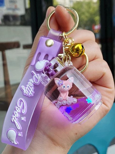 Cute bottle and floating fox design makes your keychain quite creative and unique. This keychain is made of acrylic and stainless steel key ring material which is durable, environmental and safe. #key_chain #key_ring #backpack_charm Chains Aesthetic, Cute Bottle, Ring Decoration, Cool Keychains, Kawaii School Supplies, Unique Keychains, Backpack Charm, Fox Design, Keychain Design