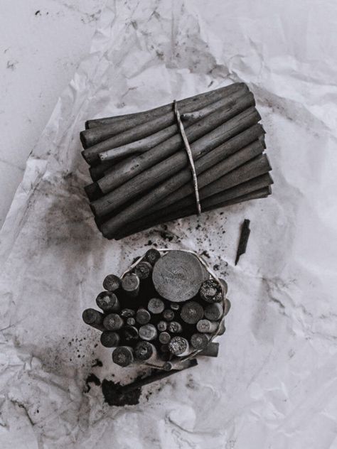 Charcoal Aesthetic Art, Charcoal Art Supplies, Charcoal Artist Aesthetic, Charcoal Aesthetic, Making Charcoal, Charcoal Artists, Perfect Drawing, Charcoal Paper, Charcoal Sticks