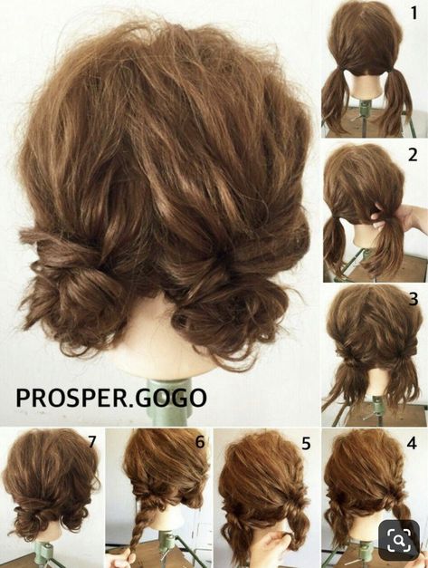 Curl Hairstyle, Long Hairstyle, Trendy Hairstyle, Easy Hairstyle, Peinados Fáciles Para Cabello Corto, Hair Stylies, Penteado Cabelo Curto, Cute Hairstyles For Short Hair, Hair Images