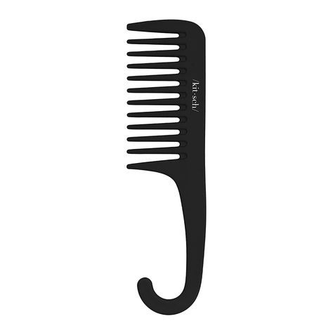 AmazonSmile : Kitsch Pro Wide Tooth Comb Detangling Hair Brush, Easy Handle Comb Black for Women with thick Hair : Beauty Styled Curls, Detangle Curly Hair, Sleek Straight Hairstyles, Comb For Curly Hair, Hair Tool, Detangling Hair Brush, Wide Tooth Comb, Hair Detangler, Sleek Hairstyles