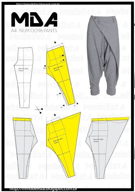 Skirt Sewing Tutorial, Harem Pants Pattern, Sarouel Pants, Pants Tutorial, Sewing Patterns Free Women, Celana Fashion, Trendy Sewing Patterns, Sewing Pants, Sewing Dress