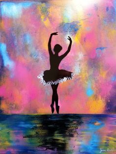 <3 No Brush Painting Ideas, Ballet Painting Acrylic, Spraypaint Art Ideas, Brush Spray Painting, Spray Paint Art Ideas, Spray Painting Ideas, Dancers Painting, Spray Paint Ideas, Ballerina Art