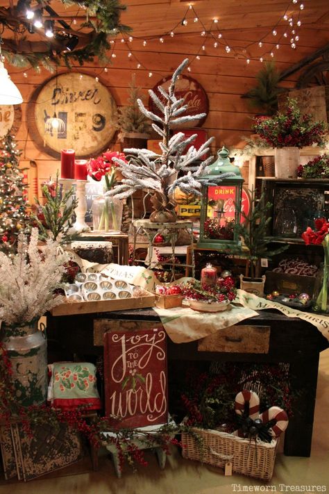 Christmas display @ our shop  Timeworn Treasures | Danville PA Christmas Booth, Prim Christmas, Festa Party, Decoration Stickers, Old Fashioned Christmas, Christmas Store, Primitive Christmas, Store Displays, Christmas Display