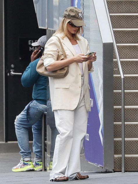 Margot Robbie Street Style, Barbie Press Tour, Margot Robbie Dress, Margot Robbie Style, Sheer Outfit, Iconic Outfits, Yankees Cap, Cannes Red Carpet, Greta Gerwig