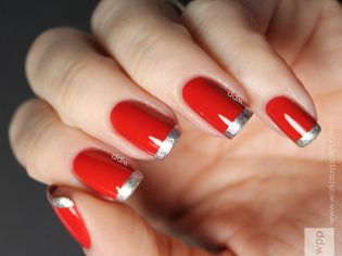 Red And Silver Nails, Nail Gold, Red Stiletto Nails, Paris Nails, Glitter French Tips, Red Nail Art, French Tip Nail Designs, French Manicure Nails, Nails Red