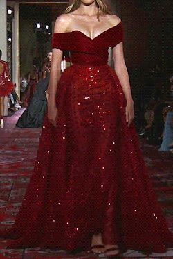 fashionedit | Tumblr Red Long Sleeve Gown, Stefan Tvd, Tamara Ralph, Dresses 15, Gowns Aesthetic, Long Sleeve Homecoming Dresses, 2019 Couture, Hollywood Costume, Fashion Artwork