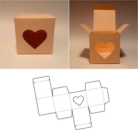 Love Ideas Romantic, Cute Paper Crafts Gifts, Heart Shaped Box Template, Box Outline Template, Paper Box Template With Measurements, Gift Template Printable, Cute Boxes For Gifts, Mini Craft Paper, Cute Paper Crafts Templates