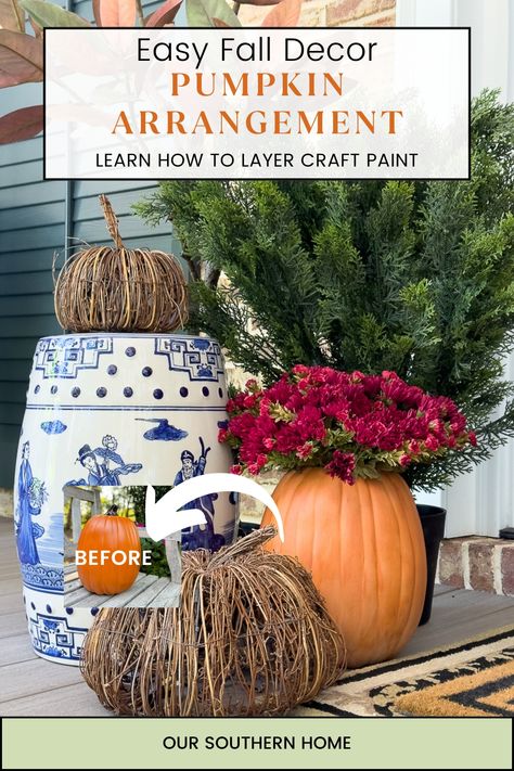 Decorative Paint Finishes, Spray Paint Crafts, Pumpkin Arrangements, Easy Fall Decor, Diy Napkins, Fall Sewing, Faux Pumpkins, Pumpkin Fall Decor, Fall Craft