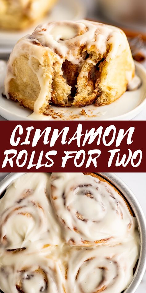 King Arthur Small Batch Cinnamon Rolls, Small Bath Cinnamon Rolls, Cinnamon Rolls One Serving, Small Batch Pastry Recipes, Night Before Cinnamon Rolls, One Pan Cinnamon Rolls, Cinnamon Buns Small Batch, One Cinnamon Roll, Cinnamon Rolls Small Batch Recipe