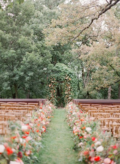 50’ wedding aisle lined with cut flowers for a living aisle look Cottagecore Wedding, Coachella Inspiration, Wedding Isles, Ceremony Aisle, Big Wedding Dresses, Garden Estate, Aisle Flowers, Cottage Wedding, Aisle Decor