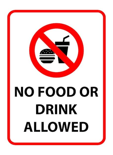 No Food Or Drink Sign Printable, No Eating Sign, No Food Allowed Sign, No Eating Or Drinking Sign, No Outside Food Or Drink Allowed Sign, No Food Or Drink Sign, No Food Sign, Not Allowed Sign, No Food Or Drink