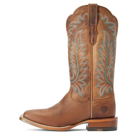 A fun take on a classic Western style. Whether you're working barrels or roping calves, the extra layer of heel-to-toe cushioning will keep you going longer.\n\t\tFrontier Tilly Western Boot | Women's Frontier Tilly Western Boots in Rodeo Tan, Size: 11 B / Medium by Ariat Ariat Womens Boots, Mens Hunting Boots, Cute Cowgirl Boots, Ariat Boots Womens, Rodeo Boots, Womens Cowgirl Boots, Ariat Boots, Country Boots, Mens Cowboy Boots