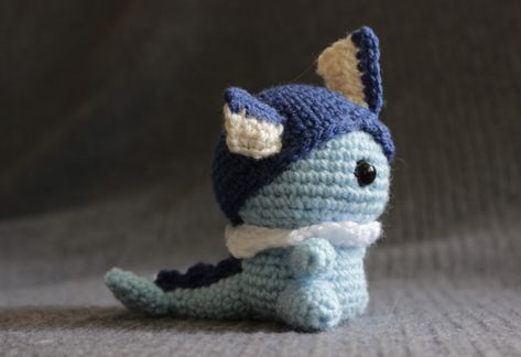 Free Vaporeon crochet pattern - 53stitches Pokemon Amigurumi Pattern, 53 Stitches, Pokemon Amigurumi, Pokemon Crochet, Pokemon Crochet Pattern, Easy Amigurumi Pattern, Crochet Pokemon, Pokemon Pattern, Easy Amigurumi