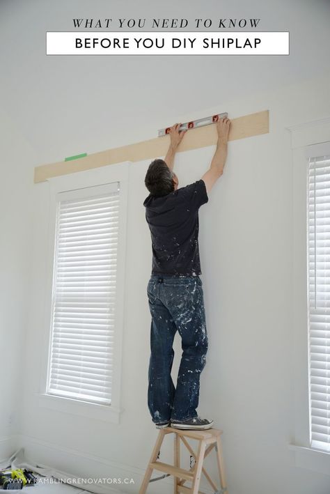 DIY plywood shiplap installation. How to shiplap around doors and windows. Shiplap cost. What you need to know before you DIY a shiplap wall. Shiplap Diy, Wall Shiplap, Trim Moulding, Shiplap Wall, Diy Shiplap, Faux Shiplap, Plank Walls, Rental House, Texture Inspiration