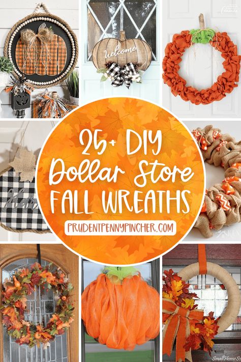 Dollar Store Fall Wreaths, Diy Fall Wreaths, Fall Diys, Fall Leaf Wreaths, Dollar Tree Fall, Rustic Fall Decor, Diy Thanksgiving, Upcycle Decor, Diy Fall Wreath