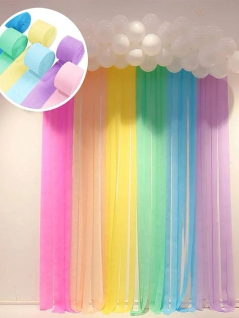 Painting Birthday Party Decorations, Groovy Rainbow Birthday Party, Sweet And Sour Birthday Theme, Color Theme Party Decoration, Paint Party Backdrop, Pastel Goth Birthday Party, 4 Year Birthday Party Themes, 7th Heaven Birthday Party, Sprinkle Themed Birthday Party