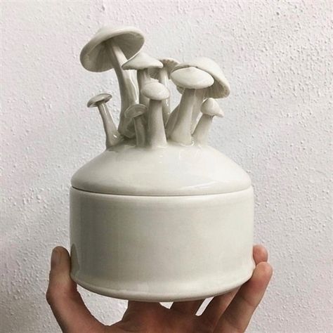 Troy.A.Johnson on Instagram: “✔ Please doubletab and tag a Friend below Anyone else drooling over this @awk_clayworks Mushroom Jar? . . Use  and  for a chance to be…” Mushroom Ceramics, Pottery Templates, Mushroom Jar, Ceramic Mushrooms, Laguna Clay, Clay Jar, Organic Ceramics, Advanced Ceramics, Sculptures Céramiques