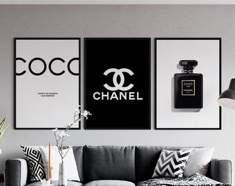 Chanel Prints, Chanel Bedroom, Chanel Wall Decor, Chanel Room, Chanel Poster, Chanel Wall Art, Chanel Decor, Chanel Print, Parfum Chanel