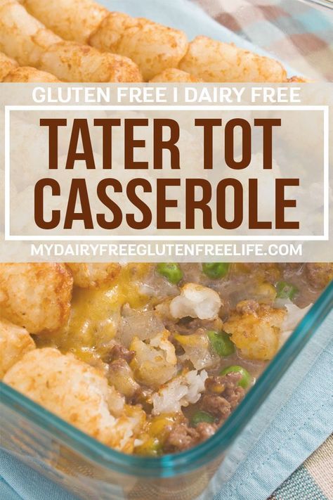 This week’s Easy One Pot Meals Recipe for a Tater Tots Casserole is coming to us from Jenni at Sweet Pennies from Heaven. Here is a bit about Jenni: “I’m Jenni and I’m a deal blogger who started… More Easy Tater Tot Casserole, Easy Tater Tots, Gf Dinner, Dairy Free Recipes Dinner, Gluten Free Brands, Tater Tot Casserole Recipes, Easy Dinner Casseroles, Dairy Free Dinner, Tot Casserole