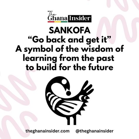 “Sankofa” is a word from the Akan language of Ghana that translates to “go back and get it.” The concept is often associated with the Akan proverb, “Se wo were fi na wosankofa a yenkyi,” which means “It is not wrong to go back for that which you have forgotten.” Sankofa is symbolized by a bird with its head turned backward, taking an egg off its back, or by a stylized heart shape. The symbol represents the importance of learning from the past to build a successful future, emphasizing the va... Mouth Quote, Sankofa Symbol, Adinkra Symbols, Word Of Mouth, Knowledge And Wisdom, An Egg, Meaningful Words, A Word, Heart Shape