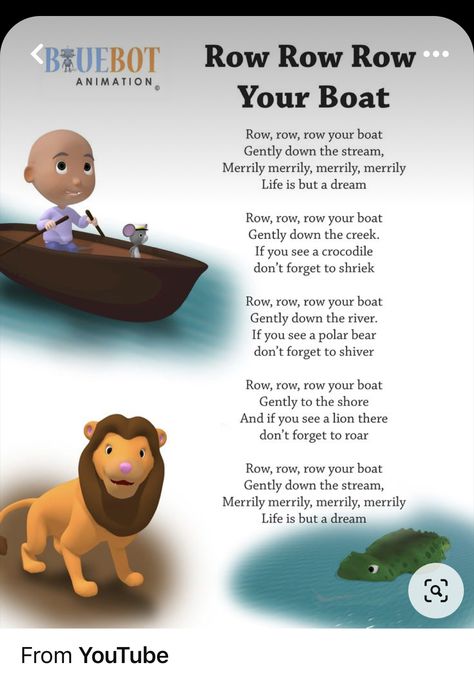 Nursery Rhymes Poems, Rhymes Lyrics, Nursery Rhymes Lyrics, English Rhymes, Row Row Row Your Boat, Nursery Rhymes Preschool, Nursery Rhymes Activities, Kindergarten Songs, Childrens Poems