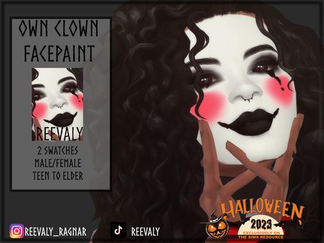 Sims Clown Cc, Sims 4 Clown Makeup Cc, Sims 4 Jester Cc, Sims 4 Clowncore, Ts4 Clown Cc, Clown Cc Sims 4, Sims 4 Clown Makeup, Sims 4 Face Paint Cc, Sims 4 Circus Cc