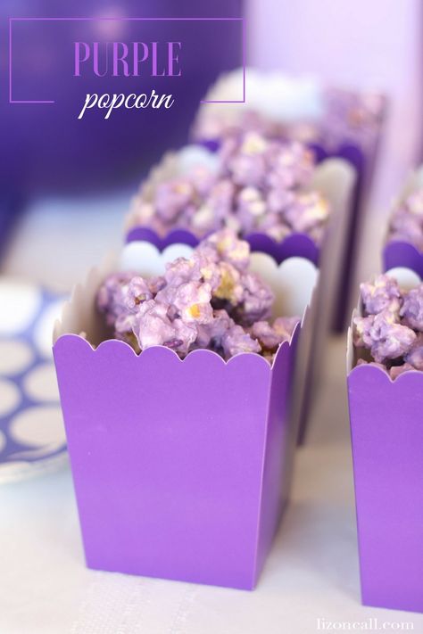 Purple Popcorn, Purple Desserts, Lila Party, Euphoria Party, Purple Birthday Party, Kreative Snacks, Purple Food, Purple Birthday, Purple Party