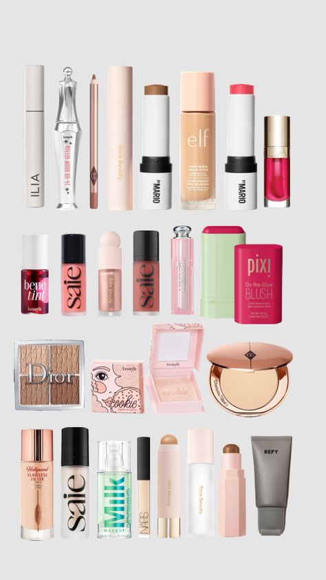 Clean Makeup Essentials, Makeup Haul Aesthetic, Make Up Products Pictures, Makeup Collection Goals, Preppy Makeup, Fav Products, Makeup Bag Essentials, Simple Makeup Tips, Makeup Wishlist