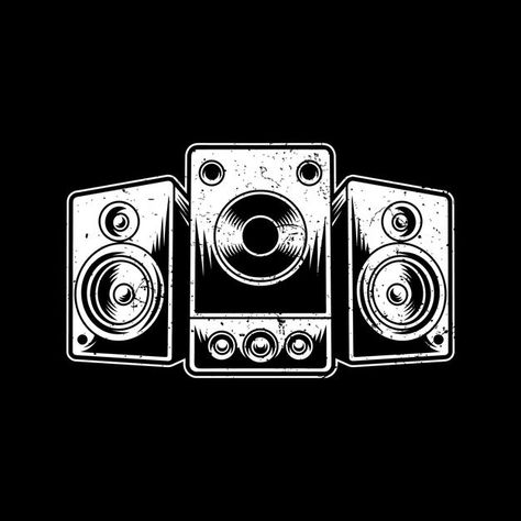 Speaker Tattoo Design, Speaker Logo Design, Speakers Graphic Design, Speaker Png, Speaker Logo, Speaker Vector, Cassette Tapes, Design Logo, Premium Vector